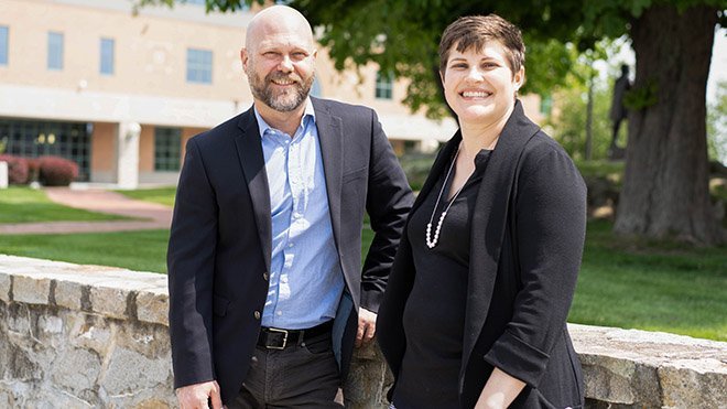 Jason Jacobs, Associate Professor of Literature and one of the co-founders of the Co-Lab, and Elaine Stiles, Faculty Director of the Co-Lab and Associate Professor of Historic Preservation.